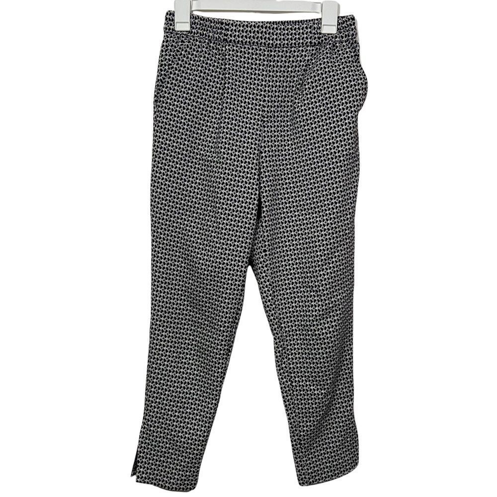 Anthropologie Patterned High Waisted Tapered Leg Trousers